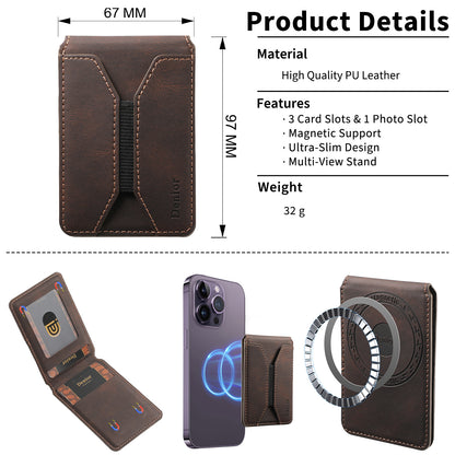 Magnetic Elastic Rope Design Card Holder (Brown)